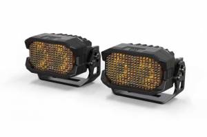 BAF103Y | Morimoto 2Banger NCS LED Pod Lights | Pair, Flood, Yellow Lights