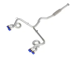 49-36810-L | aFe Power Takeda 2-1/2 Inch, 304 Stainless Steel Cat-Back Exhaust System With Blue Flame Tip For Subaru WRX/STI H4-2.0/2.5L (t)
