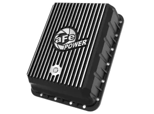 46-71500B | aFe Power Street Series Transmission Pan, Black With Machined Fins For RAM 3500 L6-6.7L (td)