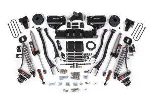 BDS1690PESB | BDS Suspension 6 Inch Lift Kit With 4 Link &  Fox 2.5 Performance Elite Coilover Conversion For Ram 3500 4WD Diesel | Rear Lift 5 Inch Block Kit Without Overload | Fox 2.0 Hydro Bump Stop | 6 Bolt Indexing Ring