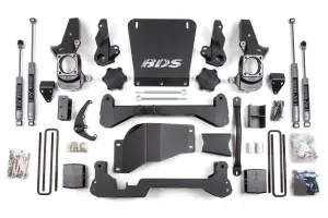 BDS189H | BDS Suspension 7 Inch Lift Kit For Chevrolet Silverado / GMC Sierra 2500HD / 3500HD 4WD | Rear 5 Inch Lift Block Kit | Standard Track Knuckle | NX2 Nitro Series Shocks
