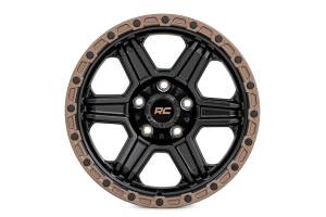 79181217A | Rough Country 79 Series Wheel, 6X135 Bolt Pattern | Semi Gloss Black/Bronze / 18x9 / -12mm 