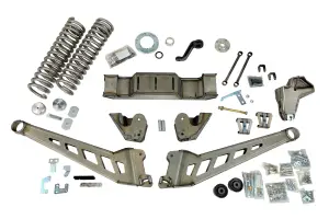 54432 | McGaughys 10 Inch Lift Kit With Radius Arm, 6 Inch Rear Block, 8 - 1/4 Inch Stackable Shims For Ram 3500 4WD | Raw Finish, Diesel Only