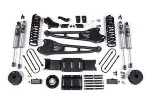BDS2169PS | BDS Suspension 4 Inch Extended Travel Lift Kit With Radius Arm For Ram 3500 4WD Diesel | Coil Spring / Bump Stop Extension | Rear 3 Inch Lift Block Kit With OE Air Assist | Fox 2.5 Performance Series HTO Shocks