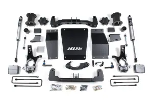 BDS708FS | BDS Suspension 6.5 Inch Lift Kit For Chevrolet Silverado / GMC Sierra 1500 4WD | Rear Lift 4 Inch Block Kit | Aluminum / Stamped Steel Factory Control Arm | Fox 2.0 Performance Series Shocks