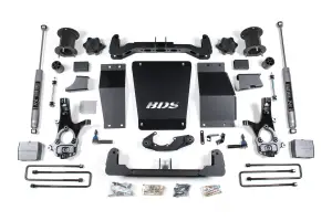 BDS708H | BDS Suspension 6.5 Inch Lift Kit For Chevrolet Silverado / GMC Sierra 1500 4WD | Rear Lift 4 Inch Block Kit | Aluminum / Stamped Steel Factory Control Arm | NX2 Nitro Series Shocks