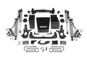 BDS713PES | BDS Suspension 4 Inch Lift Kit With Fox 2.5 Performance Elite Coilover For Chevrolet Silverado / GMC Sierra 1500 4WD | Rear Lift Block Kit | Aluminum / Stamped Steel Factory Control Arm | Fox 2.5 Performance Elite Shocks