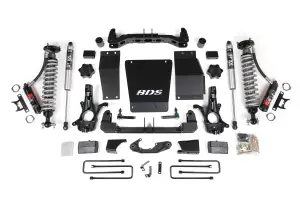BDS713PSS | BDS Suspension 4 Inch Lift Kit With Fox 2.5 Performance Elite Coilover For Chevrolet Silverado / GMC Sierra 1500 4WD | Rear Lift Block Kit | Aluminum / Stamped Steel Factory Control Arm | Fox 2.0 Performance Series Shocks