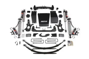 BDS715PES | BDS Suspension 4 Inch Lift Kit With Fox 2.5 Performance Elite Coilover For Chevrolet Silverado / GMC Sierra 1500 4WD | Rear Leaf Springs | Cast Steel Factory Control Arm | Fox 2.5 Performance Elite Shocks