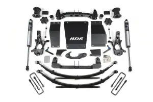 BDS904FS | BDS Suspension 4.5 Inch Lift Kit For Chevrolet Silverado / GMC Sierra 1500 4WD | Aluminum / Stamped Steel Factory Control Arm | Rear Leaf Springs | Fox 2.0 Performance Series Shocks