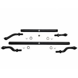 KIT120 | Apex Chassis - Jeep Wrangler JL & Gladiator JT - 2.5 Ton ProLock Tie Rod & Drag Link Assembly - Blk Aluminum - Dana 30 - YesFlip