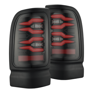 643003 | AlphaRex LUXX-Series LED Tail Lights Black-Red for Dodge Ram 1500 (1994-2001) / Ram 2500/3500 (1994-2002)
