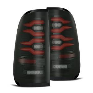 658003 | AlphaRex LUXX-Series LED Tail Lights Black-Red for Ford Super Duty (1999-2016) / F150 (1997-2013)
