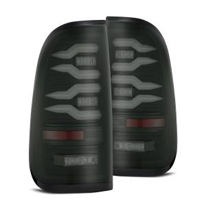 658002 | AlphaRex LUXX-Series LED Tail Lights Black for Ford Super Duty (1999-2016) / F150 (1997-2013)