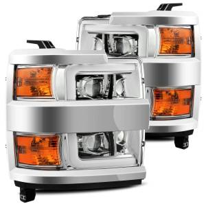 880099 | AlphaRex LUXX-Series LED Projector Headlights Chrome for Chevrolet Silverado 2500HD/3500HD (2015-2019)