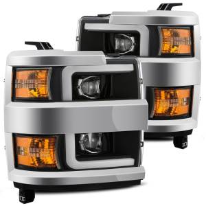 880098 | AlphaRex LUXX-Series LED Projector Headlights Black for Chevrolet Silverado 2500HD/3500HD (2015-2019)