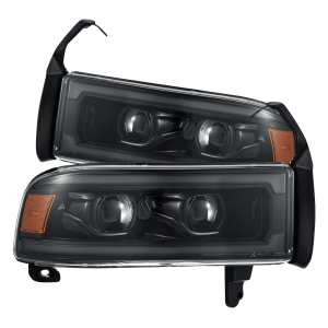 880355 | AlphaRex LUXX-Series LED Headlights Alpha-Black for Dodge Ram 1500 (1994-2001)/Ram 2500/3500 (1994-2002)