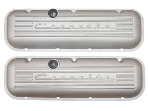PML Covers - 9096-2P-AC | PML Cover Valve Covers, Corvette Script, Standard For Chevrolet Big Block 396, 427, 454 and 502 Engines | Natural As-Cast Finish - Image 1