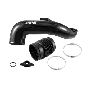 Pacific Performance Engineering - 115005060 | PPE Performance GM 6.6L Duramax LML- Zilla Carbon Fiber Turbo Inlet Upgrade Kit | Carbon Weave Finish - Image 3
