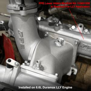 Pacific Performance Engineering - 115053400 | PPE Performance GM 6.6L Duramax LLY High-Flow Intake Bridge Manifold Kit | Raw Finish - Image 6