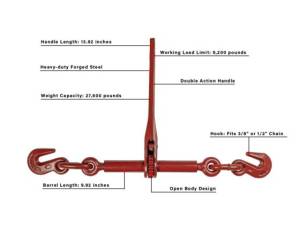 Cognito Motorsports - BPHDBINDER | BulletProof Heavy Duty 3/8 inches - 1/2 inches Ratchet Binder - Image 5