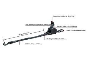 Cognito Motorsports - BPMDRS | BulletProof Medium Duty 1 inch Ratchet Strap - Image 3