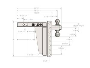 Cognito Motorsports - ED2010 | BulletProof 2.0 inches Extreme Duty 10 inches Drop/Rise Hitch - Image 6