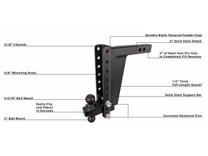 Cognito Motorsports - ED2012 | BulletProof 2.0 inches Extreme Duty 12 inches Drop/Rise Hitch - Image 5