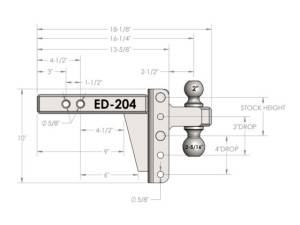 Cognito Motorsports - ED204 | BulletProof 2.0 inches Extreme Duty 4 inches Drop/Rise Hitch - Image 6