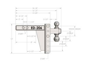 Cognito Motorsports - ED206 | BulletProof 2.0 inches Extreme Duty 6 inches Drop/Rise Hitch - Image 6