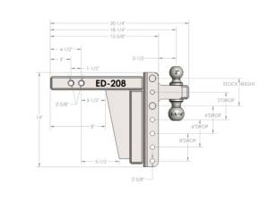 Cognito Motorsports - ED208 | BulletProof 2.0 inches Extreme Duty 8 inches Drop/Rise Hitch - Image 6