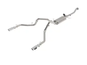 49-33160-P | aFe Power Gemini XV 304 Stainless Steel Cat-Back Exhaust System With Dual Polished Tip For Ford F-150 Tremor V6-3.5L (tt)/ V8-5.0L