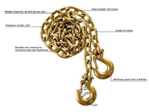 Cognito Motorsports - HDCHAINS | BulletProof Heavy Duty 3/8 inches Safety Chains (Pair) - Image 2