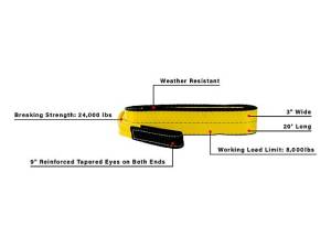 Cognito Motorsports - HDTOWSTRAP | Cognito BulletProof Heavy Duty 3 inches Tow Strap - Image 3