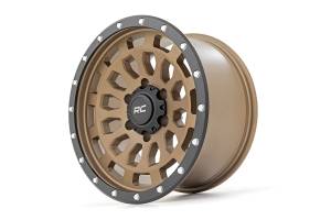 Rough Country - 87170918A | Rough Country 87 Series Wheel | Simulated Beadlock, 5x5.0 Bolt Pattern, Bronze/Black Finish, 17x8.5 Wheel Size, 0mm Wheel Offset, 4.25" Centerbore - Image 2