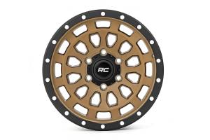 87170912A | Rough Country 87 Series Wheel | Simulated Beadlock, 6x5.5 Bolt Pattern, Bronze/Black Finish, 17x8.5 Wheel Size, 0mm Wheel Offset, 4.25" Centerbore