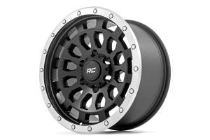 Rough Country - 87170912BA | Rough Country 87 Series Wheel | Simulated Beadlock, 6x5.5 Bolt Pattern, Matte Black/Machined Finish, 17x8.5 Wheel Size, 0mm Wheel Offset, 4.25" Centerbore - Image 2