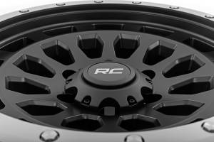 Rough Country - 87170912BA | Rough Country 87 Series Wheel | Simulated Beadlock, 6x5.5 Bolt Pattern, Matte Black/Machined Finish, 17x8.5 Wheel Size, 0mm Wheel Offset, 4.25" Centerbore - Image 6