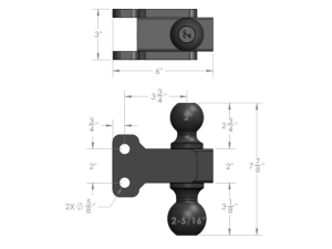 Cognito Motorsports - MDDUALBALL | Cognito BulletProof Medium Duty 2 inches & 2-5/16 inches Dual Ball - Image 3