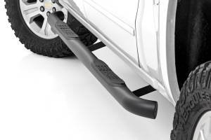Rough Country - 43011 | Rough Country Nerf Steps, 3 Inch Tube, For Chevrolet Silverado 2500 HD, 3500 HD & 1500 / GMC Sierra 2500 HD, 3500 HD & 1500 (And 2007-2019 Classic) - Image 1