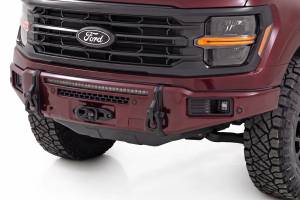 13012-E2 | Rough Country FXS Front Bumper, EcoBoost For Ford F-150 2WD/4WD | E2, Magma Red, With Winch Mount