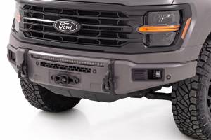 13012-JX | Rough Country FXS Front Bumper, EcoBoost For Ford F-150 2WD/4WD | JX, Lead Foot, With Winch Mount