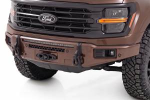 13012-LJ | Rough Country FXS Front Bumper, EcoBoost For Ford F-150 2WD/4WD | LJ, Darkened Bronze, With Winch Mount