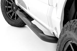 43012 | Rough Country Nerf Steps, 3 Inch Tube, For Crew Cab Ford F-150 / Lightning / F-250 Super Duty / F-350 Super Duty / Raptor