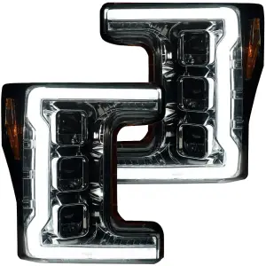 264372LEDCLCS | Recon Projector Headlights OLED DRL & Scanning Switchback LED Turn Signals Clear (2017-2019 F250, F350 Super Duty)