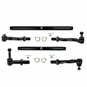 KIT360-STL | Apex Chassis ProLock Steering Kit For Ford F-450/F-550 Super Duty 4WD | DOM Matte Black Powder Coated Steel